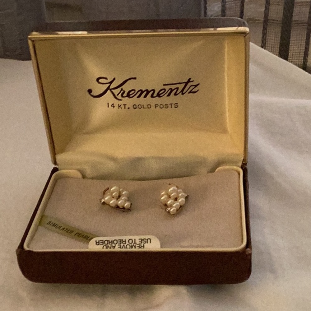 Krementz Cultured Pearl 14K Gold Post Earrings
